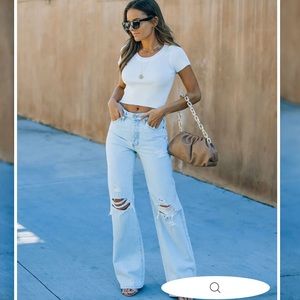 VICI COLLECTION London High Rise 90s Flare Denim Jeans